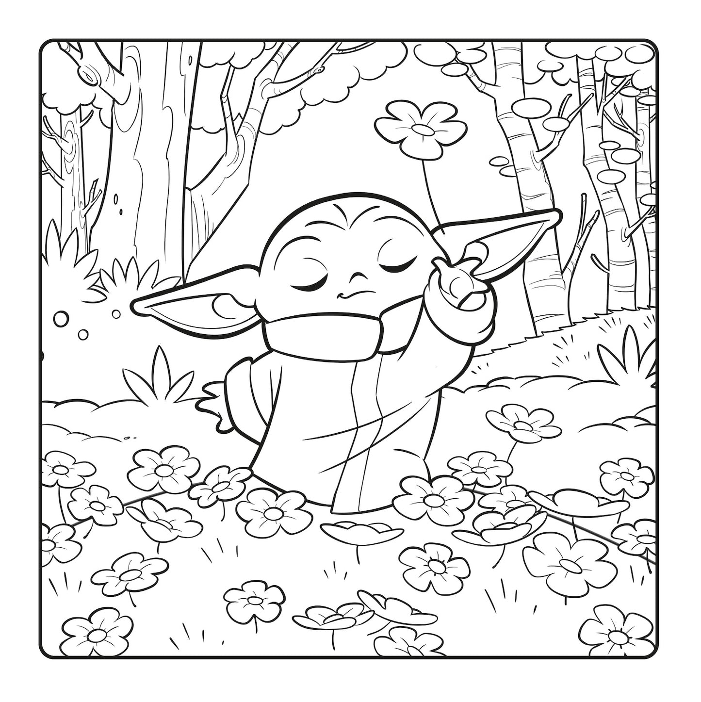 Grogu Cozy Coloring Star Wars The Mandalorian. Il più cutie della galassia
