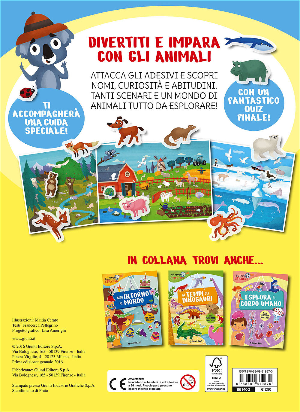 Alla scoperta degli animali. Con tantissimi adesivi!