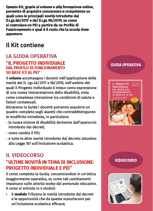 Kit PEI su base ICF. Un percorso completo sulle innovazioni in materia di inclusione scolastica