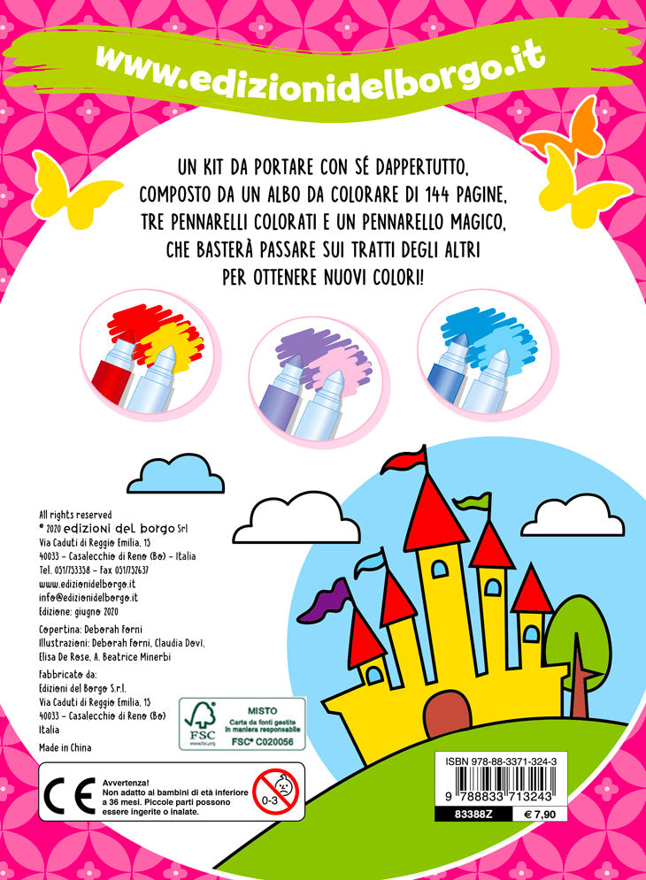Le bambine colorano con i pennarelli magici. Fate, ballerine, principesse, cuccioli e tanto altro - Con 4 pennarelli magici