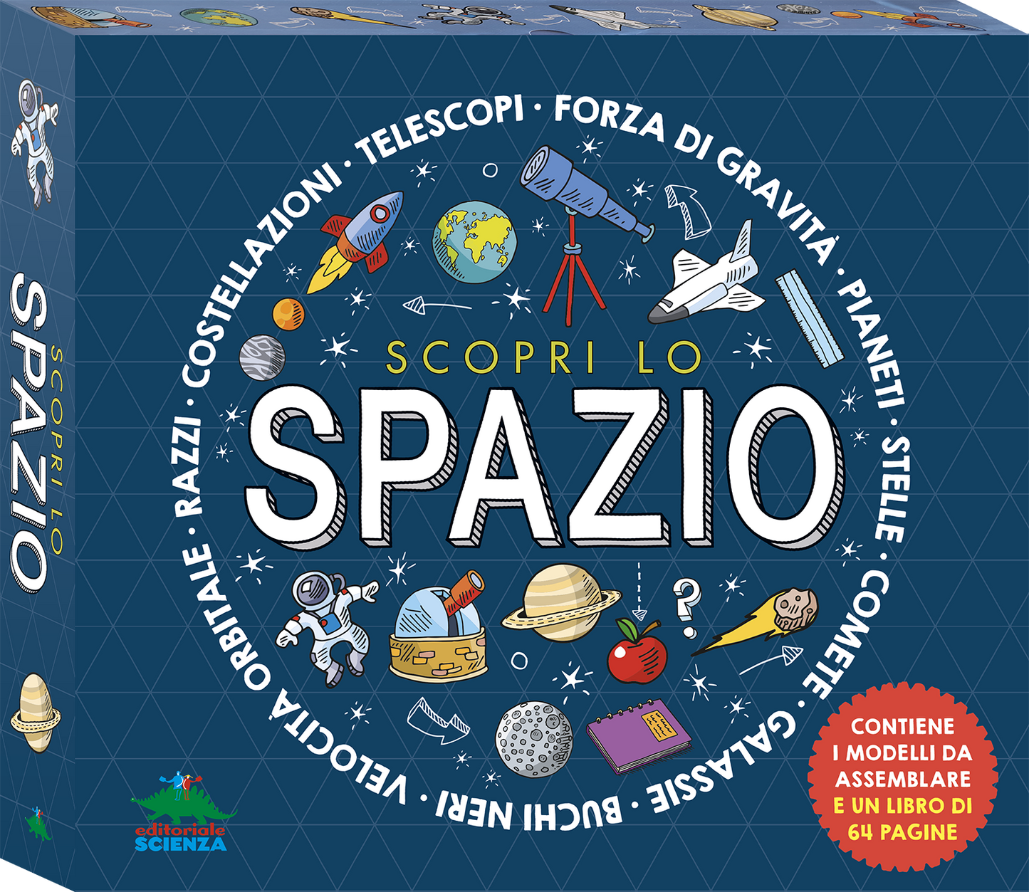 Scopri lo Spazio. Contiene i modelli da assemblare e un libro di 64 pagine