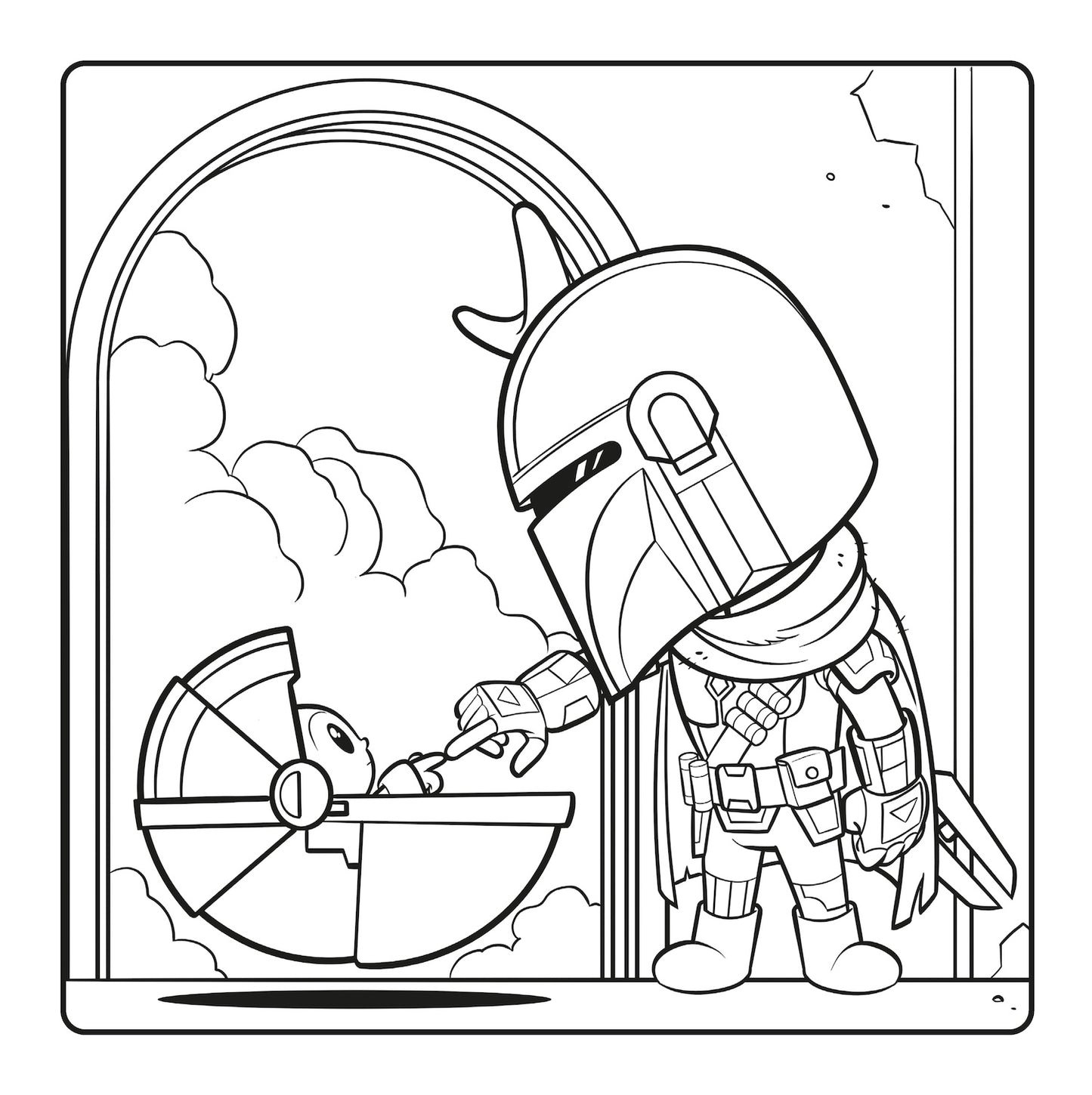 Grogu Cozy Coloring Star Wars The Mandalorian. Il più cutie della galassia