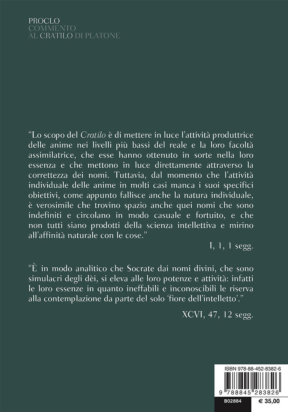 Commento al Cratilo di Platone. Testo greco a fronte