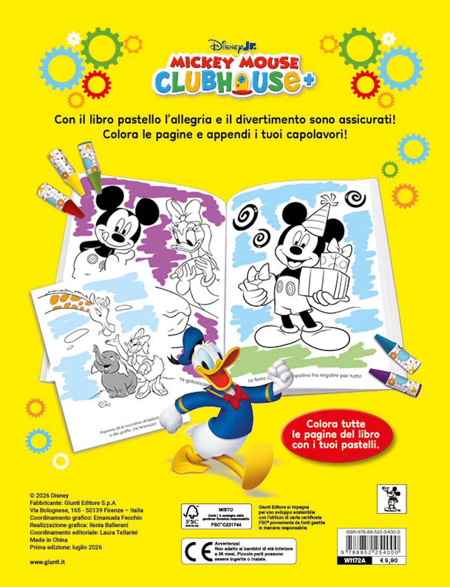 Mickey Mouse Clubhouse Libro Pastello. 12 Mini pastelli per colorare!