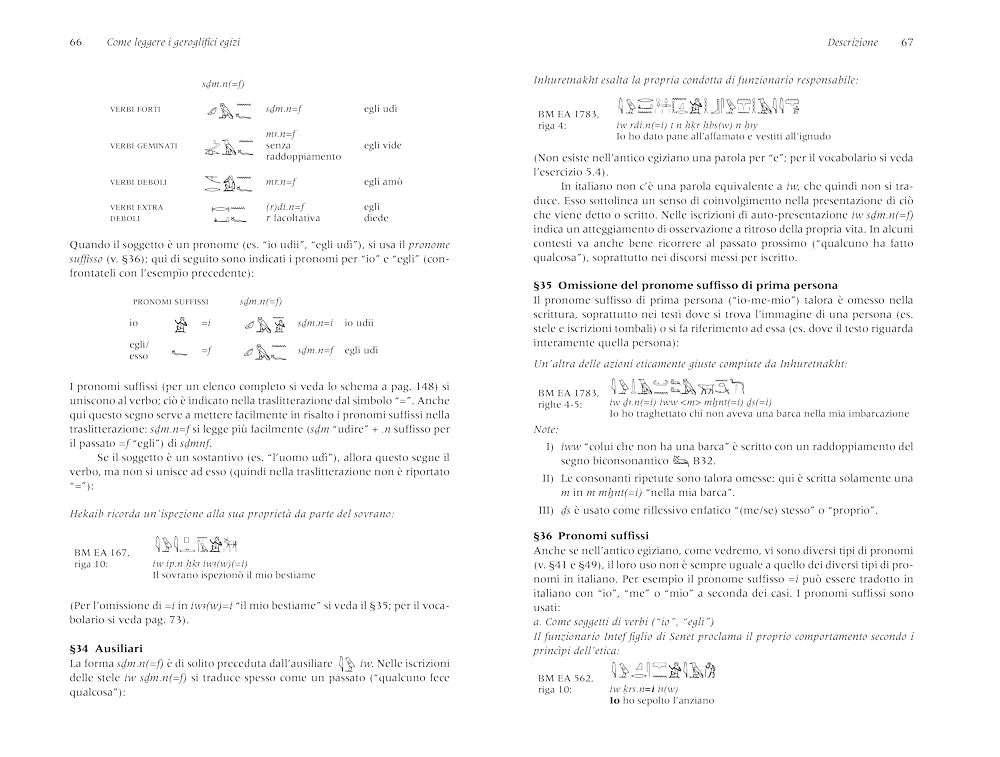 Come leggere i geroglifici egizi. manuale tecnico e pratico
