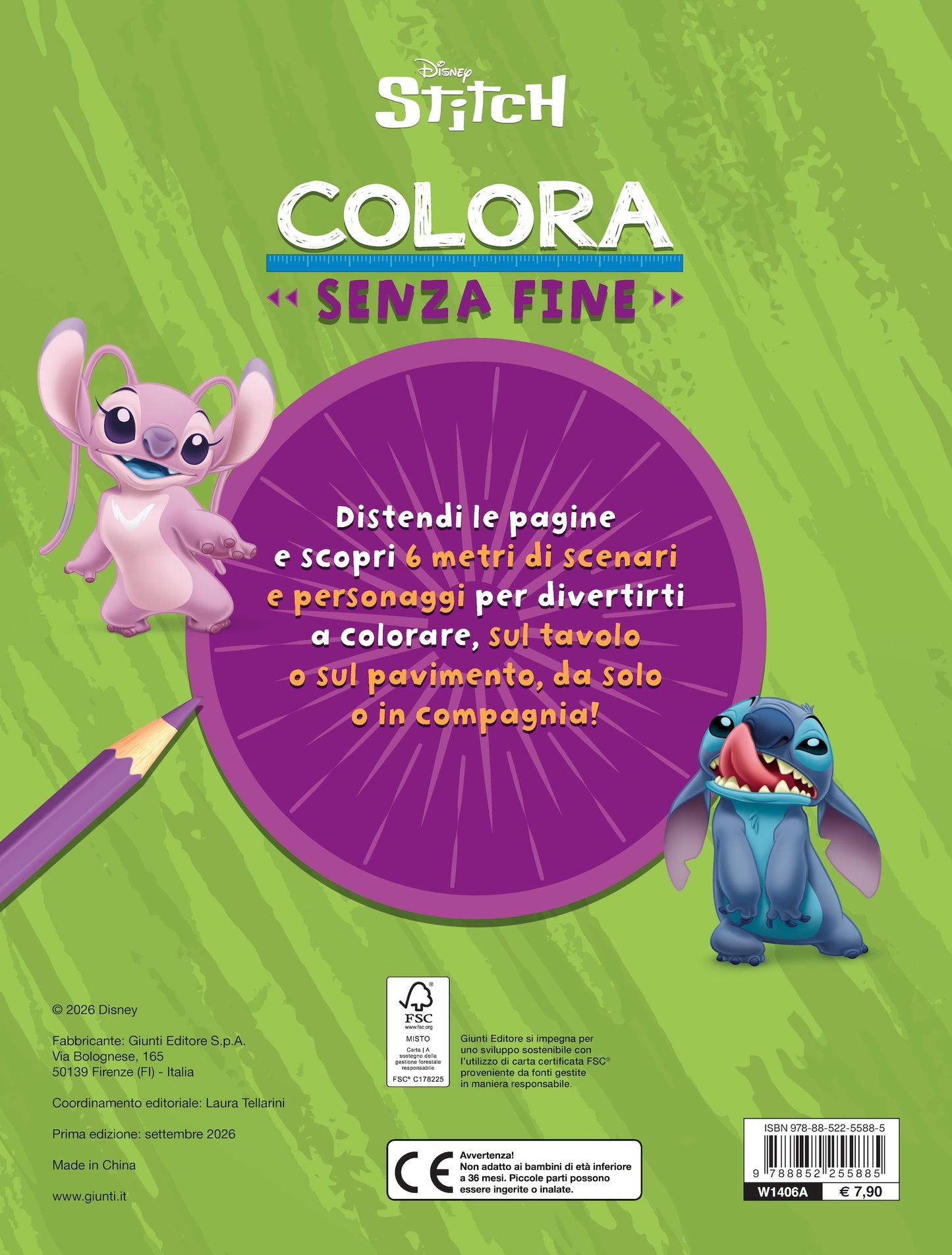 Stitch Colora senza fine - 6 metri da colorare