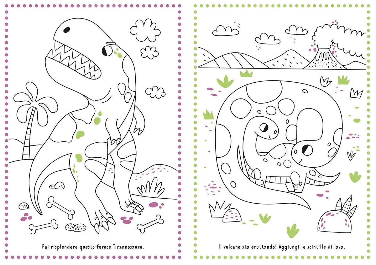 Incredibili dinosauri. Colora con i glitter