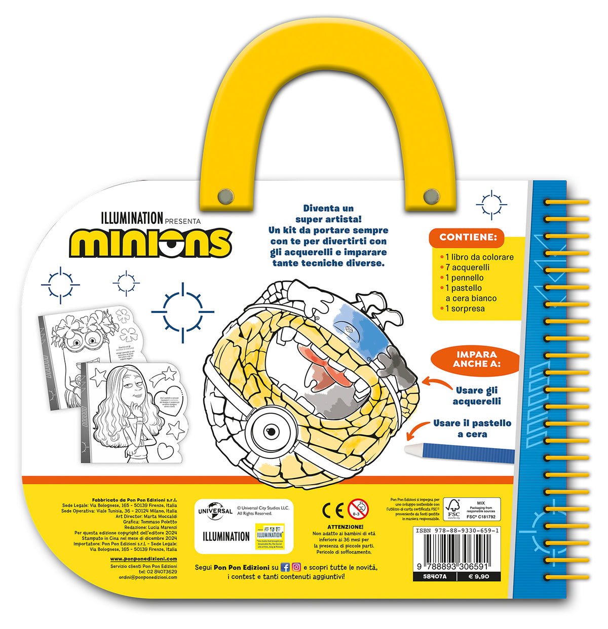 Minions. I colorelli. Valigetta con acquerelli