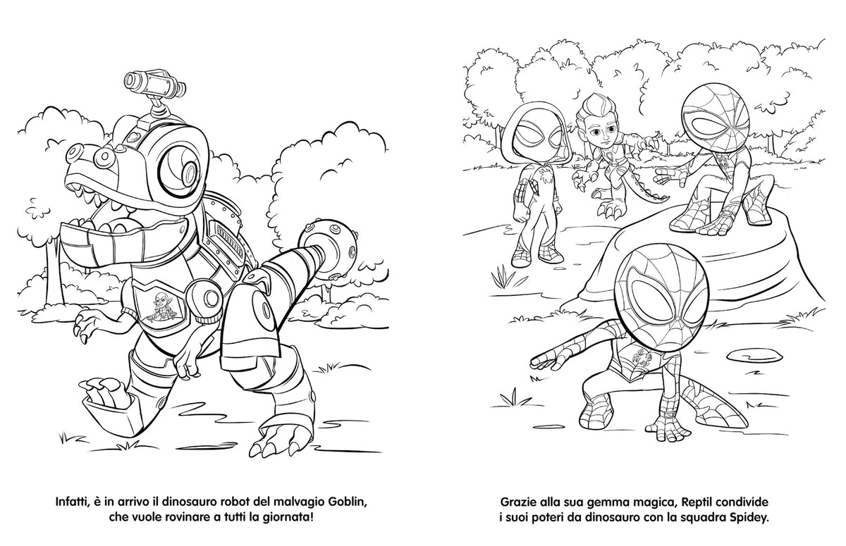 Spidey Dino-Webs Libro Pastello. 12 Mini pastelli per colorare