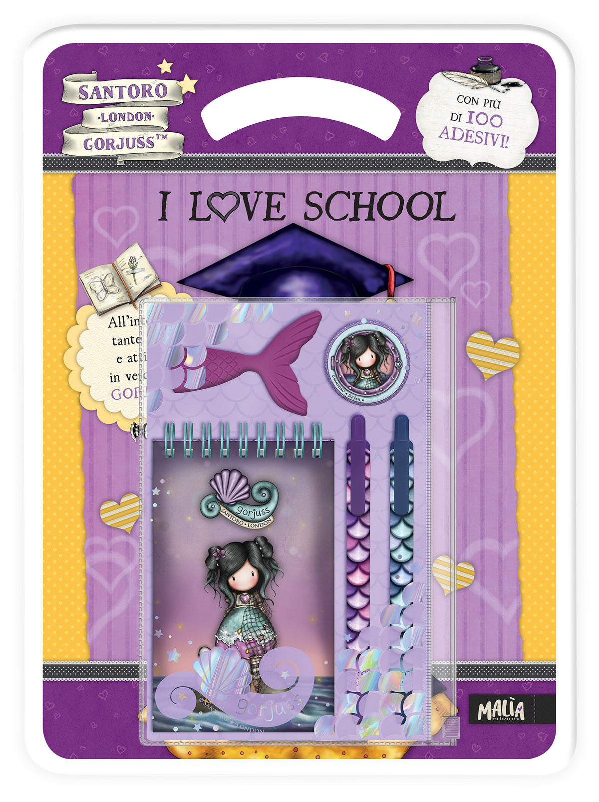 Gorjuss. Activity con gadget. I love school + Stationery set