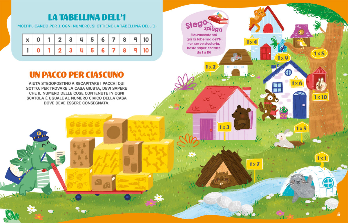 A scuola con Stego: le tabelline. Operazioni • Problemi • Esercizi • Giochi