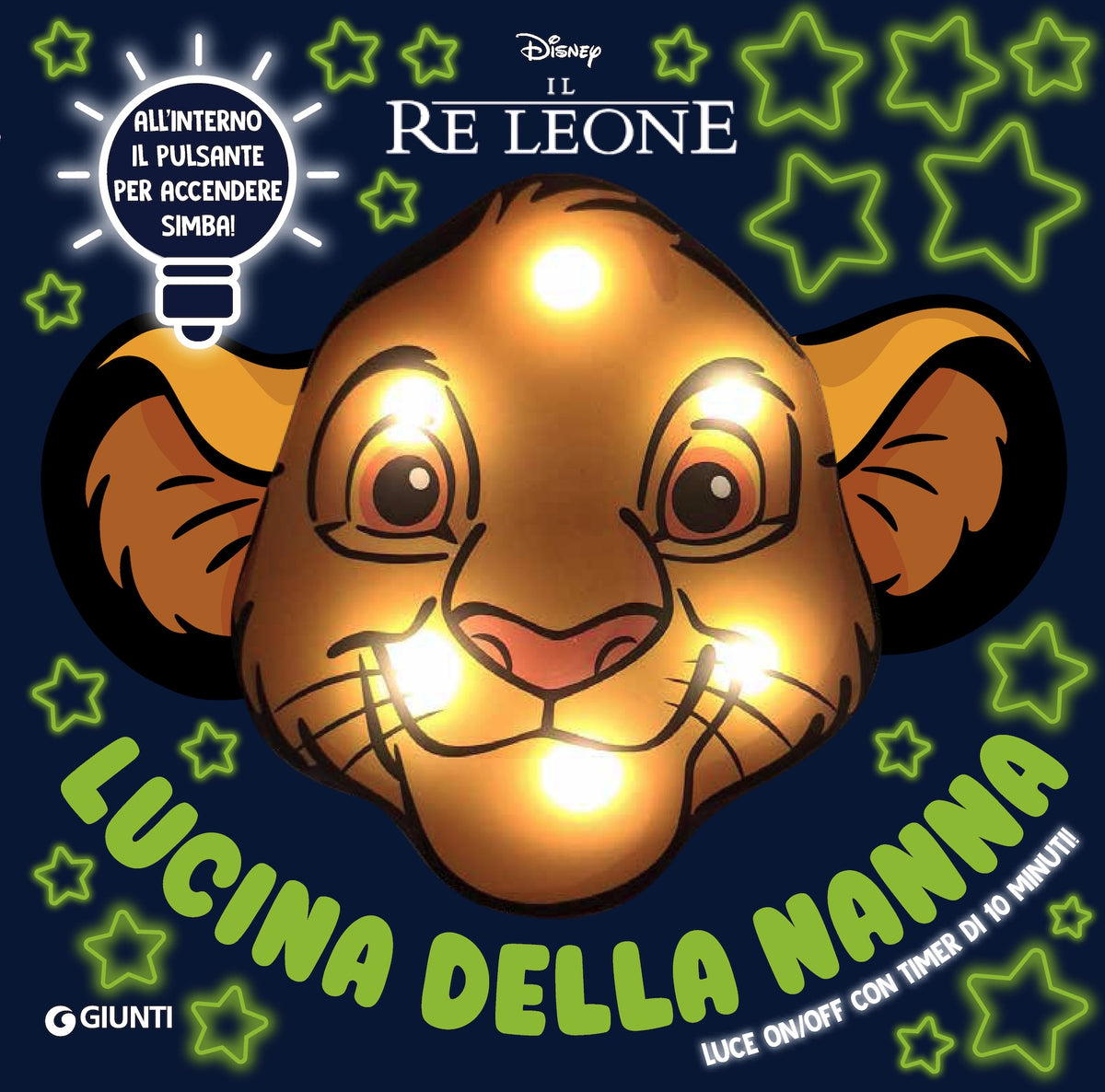 Re Leone Lucina della nanna. Luce on/off con timer di 10 minuti