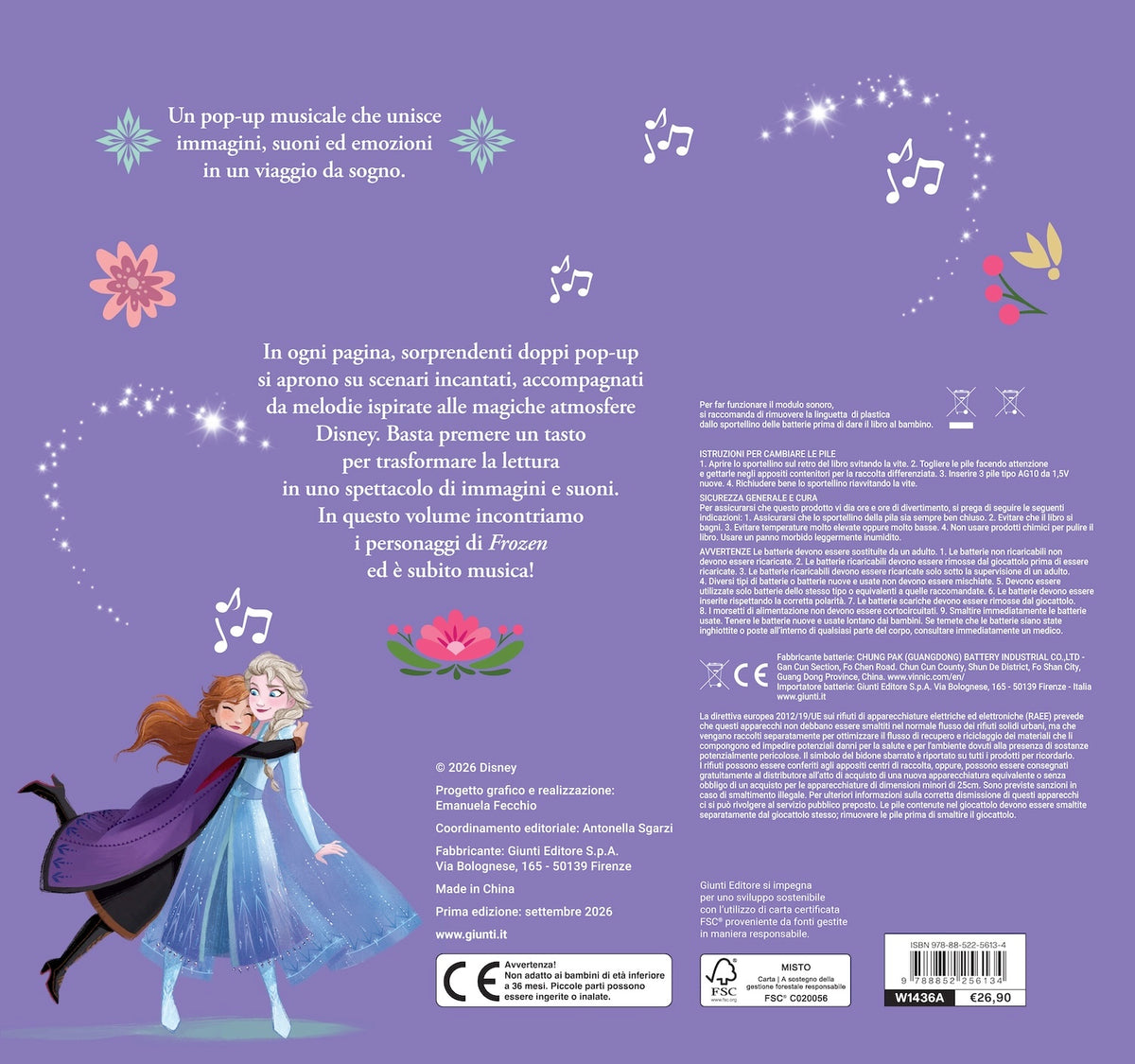 Frozen Magie di neve. I Grandi Pop-up 3d musicali. Premi la nota. Ascolta la melodia