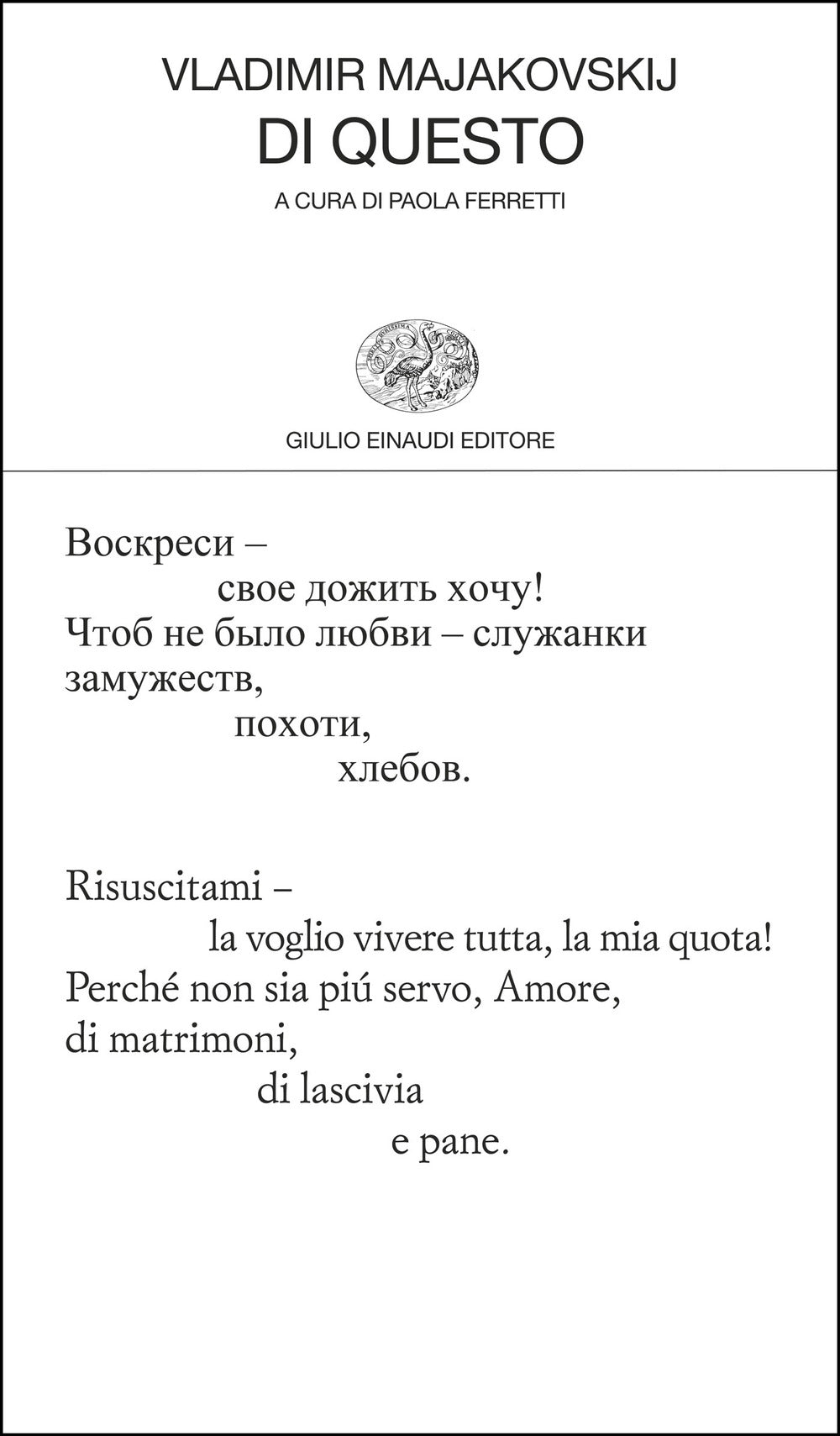 Di questo. Testo originale a fronte